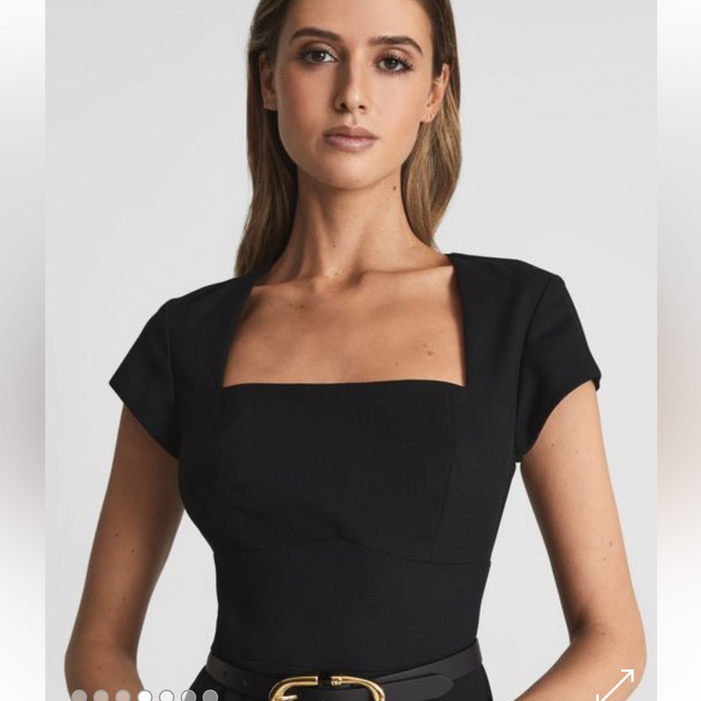 REISS HAISLEY TAILORED DRESS IN BLACK Size US 10 new - Picture 2 of 13